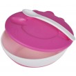 Тарелка-миска с удобной ручкой, крышкой и ложкой розовая- 31/406_pin