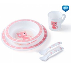 Набор посуды Cute animals,котик - 4/401_pin, Canpol Babies