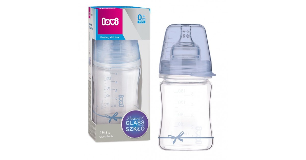 Купить LOVI Бутылочка стеклянная Diamond glass150 мл - 74/104boy, Baby ...